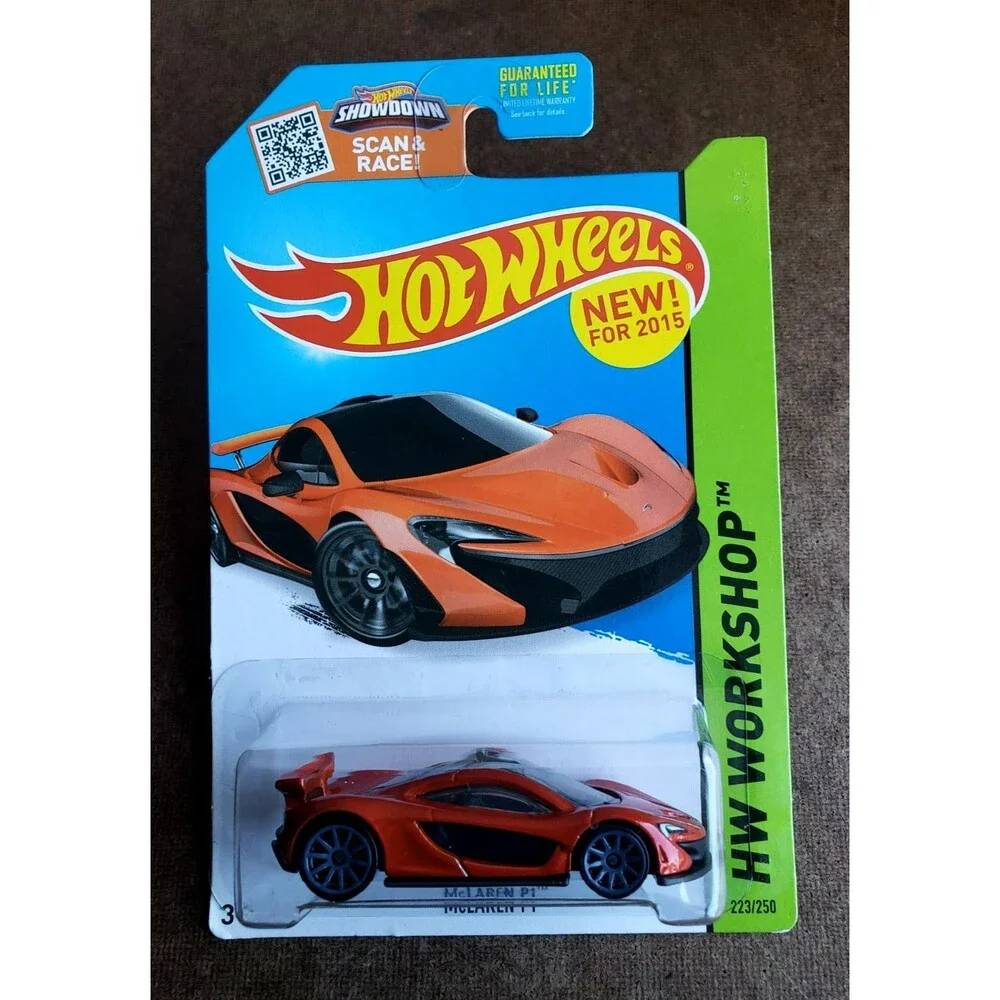 Hot Wheels McLAREN P1 Dark Orange #223 HW WORSHOP 2015 GARAGE SERIES Grey 10-SP